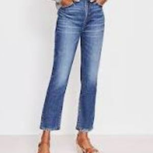 Loft Petite High Rise Straight Leg Crop